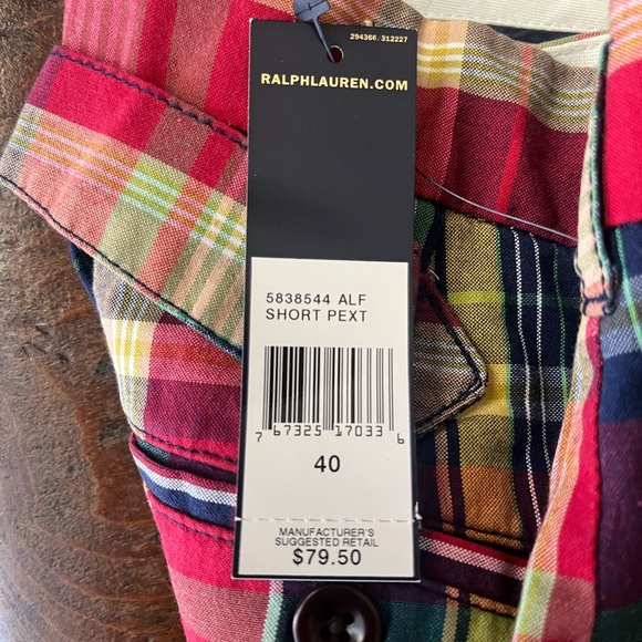 NWT Polo Ralph Lauren Men’s plaid/tartan Shorts, size 40 - Picture 3 of 12